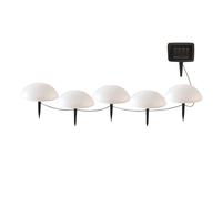 5 demi boules solaires lumineuses à piquer balisage allée LED blanc HALF MOON ∅15 cm