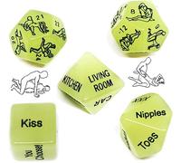 5 Dés Phosphorescents, Jeu, Jouet, Humour, Cadeau De Couple, Ami, Vert, Lumineux, pour La Saint Valentin Et Les Fêtes De Fin D'année.