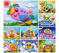 5 Dessins/Lot Bricolage Animal De Bande Dessinée 3d Eva Mousse Autocollant Série E Jouets Éducatifs D'apprentissage Précoce Pour Les Enfants