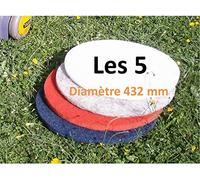 5 disques pads diamètre 432 mm monobrosse ou autolaveuse (blanc)