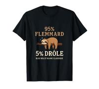 5 % drole flemmard paresseux machine à écrire graphique bleu roi T-Shirt