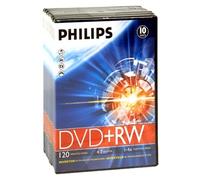 Philips - 5 x DVD+RW - 4.7 Go 1x - 4x - boîtier plat pour DVD vidéo