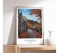 5 Edinburgh Poster Home Decor Edinburgh Wall Art Scottish Travel Poster Scotland Cityscape Poste A4 Poster on Canvas - Décoration murale inspirante et motivante pour la vie quotidienne Citation encou