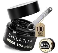 5 elementum Shilajit Pure Himalaya 50 g + 4 g Offert - Résine Originale avec 82 % d’Acide Fulvique et 87 Minéraux | Naturellement Hautement Dosé | Pot en Verre Foncé + Cuillère Doseuse 500 mg