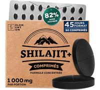 5 elementum Shilajit Pure Himalaya - 90 Comprimés/Tablettes 1000 mg, 82% d’Acide Fulvique | Hautement Dosés, Naturels & Faciles à Avaler | Complément Végétal Testé Eurofins, Sans Additifs