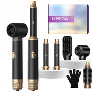 5 en 1 Air Brush Styler Brosse Soufflante Brushing Brosse Coiffante Chauffante avec Sèche Cheveux Boucleur a Cheveux à Air Brosse à Lissante Ensemble de Airbrush Airstyler Hairstyler Coiffure, Noir