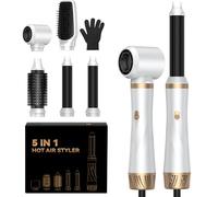 5 en 1 Brosse Soufflante Airstyler Air Styler set Hair Styler Airbrush Fer a Boucler Brosse Soufflante Brosse Lissante Pour Cheveux, Kit de coiffure Pour Sécher