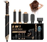 5 En 1 Brosse Soufflante Brosse Chauffante Brushing Air Styler 60,000Tr/Min Sèche Cheveux 1000W Ensemble De Accessoires De Coiffure