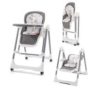 5 en 1 chaise haute bébé evolutive, pliable chaises hautes enfant,transat haut inclinable bébé confort,chaise reglable hauteur avec table et roulettes