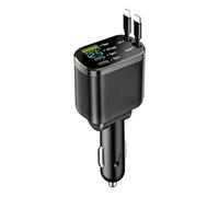 5 en 1 Chargeur Voiture Rétractable, Charge Rapide, Charge Rapide Universelle pour Téléphones Mobiles, Voyage Camping Car Accessoires