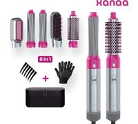 5 en 1 Coiffeur Fer à friser Multistyler, Sèche-cheveux - Brosse sèche-cheveux - Brosse à air chaud - Brosse sèche-cheveux - Brosse à friser - avec boîte de luxe - Lila