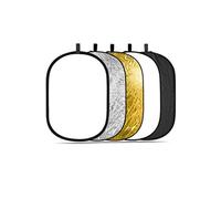 5 en 1 de 120 x 180 cm Pliable de Professionnelle Multi Disque Réflecteur de lumière Ovale avec Surface tamisant, Argent, Noir, doré, Blanc