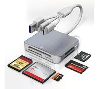 5 en 1 Lecteur Carte SD/CF/XD/Micro SD/MS Lecteur de Cartes USB C Adaptateur Carte SD pour iPhone 16/15/Android/PC/Windows/MAC OS/Chrome OS Memory Stick Pro Duo Card Reader avec Lightning+USB A+USB C