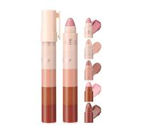 5 en 1 mat Eyeshadow stick - crayon à paupières crème, crayon à soie couché pigmenté de haute luminosité, Stick de fard à paupières imperméable à l'eau (A)