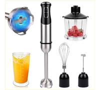 5 en 1 Mixeur Plongeant, 1000 W Mixeur Plongeur Multifonction, 21 Vitesse et mode turbo, verre doseur, bol hachoir, Fouet, Bâton à mousse de lait, Lames en acier inoxydable, sans BPA