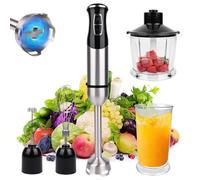5 en 1 Mixeur Plongeant, 1000 W Mixeur Plongeur Multifonction, 21 Vitesse et mode turbo, verre doseur, bol hachoir, Fouet, Bâton à mousse de lait, Lames en acier inoxydable, sans BPA