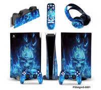 5 En 1 Nouveau Design Ensemble Complet De Peau Pour Décalque D'autocollant De Console De Disque Ps5 Pour Contrôleur Playtation 5 Amp; Support De Charge & Casque & Télécommande,11