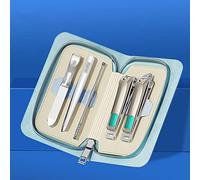 5 en 1 outils de manucure Lignes de monnaie à ongles en acier inoxydable Définir l'oreille Skin Fork File Nail Soins, gris
