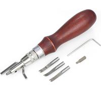 5 en 1 Ponceuse professionnelle pour coudre et rainurer le cuir, kits de bricolage pour coudre et rainurer le cuir, outils manuels en bois et en acier