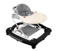 5 en 1 Poussette pour bébé,Trotteur Bébé,Boîte à Musique Cartoon Amovible,Capot pivotant à 360 degrés,poignée de poussée Haute,Jeu Bébé 6 mois et+,67 * 72 * 92cm-Noir(A)