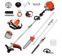 5 en 1 Taille-haie thermique 2300W - BIPLUT - 52 cc - 2 temps - monocylindre - 40 CM longueur de coupe - sans fil - longue tige