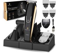 5 en 1 Tondeuse Barbe Hommes Pro Tondeuse Barbe et Corps,Rasoir de Sureté Homme,tondeuse de finition,tondeuse cheveux