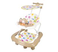 5 en 1 Trotteur Bébé avec 5 Hauteurs Réglables, Trotteur Bebe Marche Pliable avec Plateau d'activités Musical Amovible, De 6 à 18 mois, Jusqu'à 12 kg (5 en 1, 62x68x36-81 cm, Kaki)