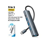 (5 en 1 USB 3.0) Vention 5 en 1 USB C 3.2 3.0 HUB 4K 60 Hz HDMI 100 W Adaptateur Splitter Multiport