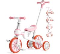 5 En 1 Vélo Draisienne Évolutif Avec Putter Pour Enfants 2-4 Ans Tricycle Vélo Avec Pédale Amovible,Siège Et Poignée Réglablespour Garçon Et Fille