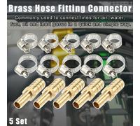 5 Ensembles De Raccords De Tuyaux Barbelés De 10-14Mm Avec Pinces