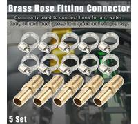 5 Ensembles De Raccords De Tuyaux Barbelés De 14-16Mm Avec Colliers De Serrage