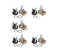 5 ensembles de résistances de potentiomètre rotatif conique linéaire à 3 broches WH148 de 15 mm-valeurs 1K, 10K, 20K, 50K, 100K, 500K for les projets audio et électroniques