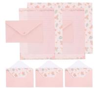 5 Ensembles Kit de Papeterie Fleurs et Animaux, A5, Papier Rose | Style Rétro Simple et Élégant, pour Lettres Manuscrites, Invitations et Cartes de Vœux, Usage Scolaire