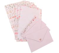 5 Ensembles Kit de Papier à Lettres Vierge Rose Élégant, Lisse | Papier Décoratif en Papier, Set D'enveloppe A5, Pratique pour Copier des Poèmes, Usage Simple