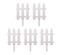 5 Ensembles Ornement de Clôture de Jardin Blanc en Plastique | Pose au Sol Raccord par Emboîtement, Surface Lisse et Sûre, pour Allées et Massifs