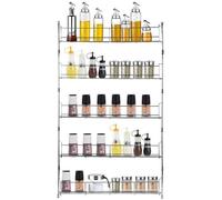 5 Étagères à Épices Organisateur Rangement Bouteille Cuisine Support Mural Métal