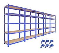 5 Étagères de Rangement Acier Bleu 180x90x45cm Capacité Totale 7000KG Bleu G