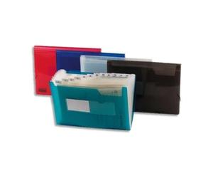5 Etoiles 32114 Trieur en plastique avec 13 compartiments et pochettes pour cartes de visite Transparent
