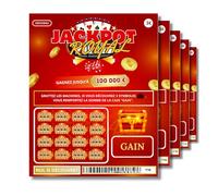 5 Faux Tickets à gratter gagnants | Faux Gains de 50 000€ | Carte à gratter Prank | Farces et attrapes | pour Blague Anniversaire, noël