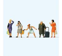 5 femmes faisant du shopping-HO 1/87-PREISER 10665