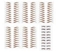 5 feuilles (55 paires) d'autocollants de tatouage de sourcils bruns avec 10 paires de cartes de sourcils, autocollants de sourcils imperméables et durables, autocollants de sourcils réalistes 6D