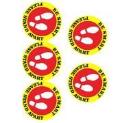 5 Feuilles Autocollant de Distanciation Sociale Rond Xg003
