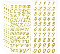 5 Feuilles Autocollants de Chapeau de Graduation Autocollants de Lettre Alphabet à Paillettes Autocollant de Lettre Chiffre en Strass Auto-Adhésif pour Décorations de Chapeau de Graduation (Or)