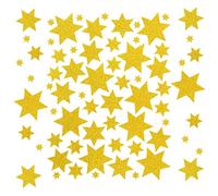 5 Feuilles Autocollants Étoiles de Noël Stickers Pailletées Dorées Bricolage Noël Cadeau Décoration Fenêtre Carte de Vœux Calendrier de l'Avent Étoiles Or Scintillantes Étoiles 6 Branches