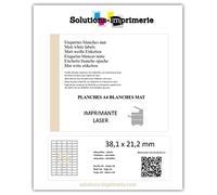 5 feuilles de 65 étiquettes plastique vinyle blanc 38.1 x 21.2mm pour imprimante jet d'encre Étiquette autocollante 38.1 x 21.2mm planche adhésive permanente pour imprimer des Stickers autocollants