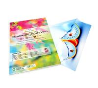 5 Feuilles de Papier Adhésif en Vinyle Imperméable et Glacé Format A4 | Compatible avec Imprimantes à Jet d'Encre | Autocollant, Personnalisable | Feuilles Transparentes Glacées Format A4