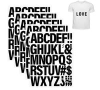 5 Feuilles Lettres à Repasser Lettres et Chiffres à Transfert Thermique pour Tissu Chiffres à Repasser pour Maillots de Football Lettres à Repasser Lavables pour Vêtements (Noir)