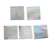 5 feuilles numéro 1-500 rond imperméable numéro d'ongle autocollant laser étiquette numérique autocollant numéro autocollant gel vernis marque manucure outils