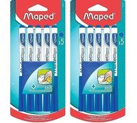 5 Feutres Effaçables À Sec Marker`Peps + 1 Chiffonnette - Feutres Pour Ardoise Et Tableau Blanc - Marqueurs Non Permanents Bleus - Pointe Medium 1, 5 Mm (Lot De 2)[Z5]