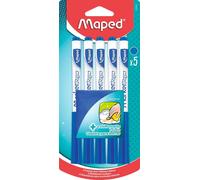 5 Feutres Effaçables À Sec Marker¿Peps + 1 Chiffonnette - Feutres Pour Ardoise Et Tableau Blanc - Marqueurs Non Permanents Bleus - Pointe Medium 1, 5 Mm[Z1]
